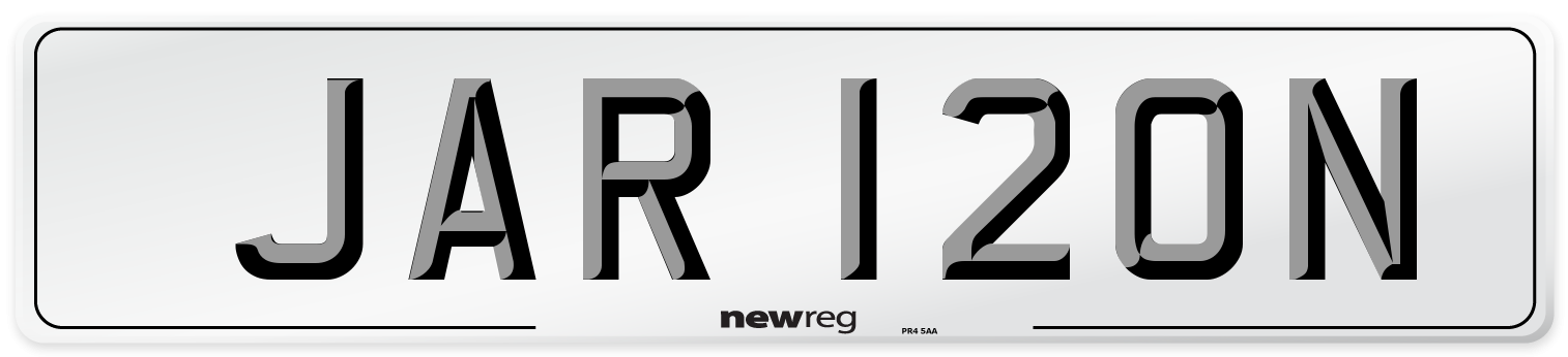 JAR 120N Number Plate from New Reg